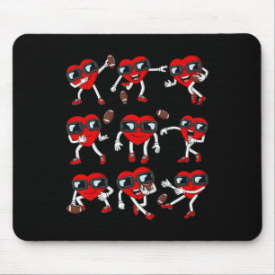 Valentines Day Football Heart Quarterback Receiver Mouse Pad