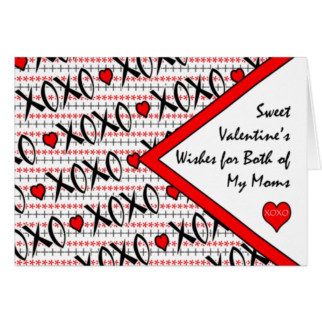 Valentine's Day for Both of My Moms, XOXO Design (Front Horizontal)