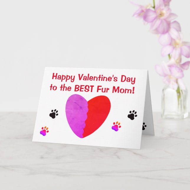 Valentine's Day for Fur Mom Greeting Card (Orchid)