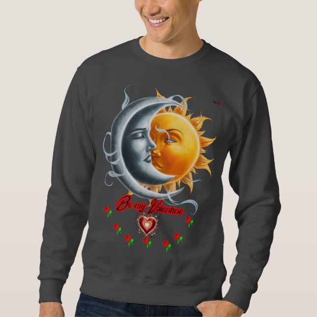 Valentine's day for the Sun and the Moon on a Grey Sweatshirt (Front)