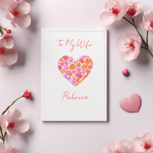 Valentine's Day For Wife Flowers in Heart Card
