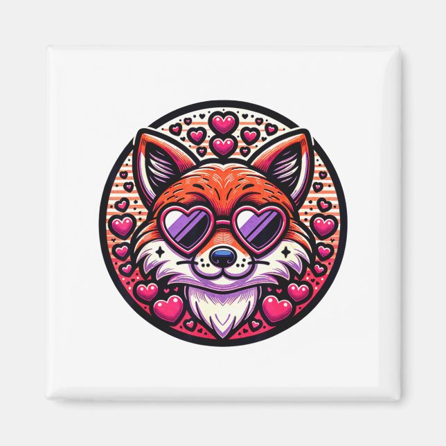 Valentines Day Fox And Matching Couples Foxes  Magnet (Front)
