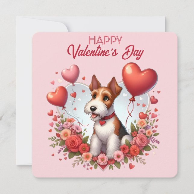 Valentine's Day - Fox Terrier 2 - Card (Front)