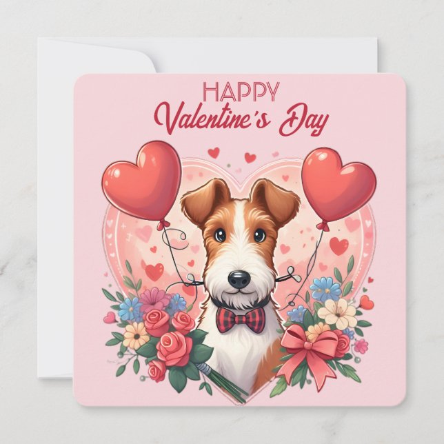 Valentine's Day - Fox Terrier 3 - Card (Front)