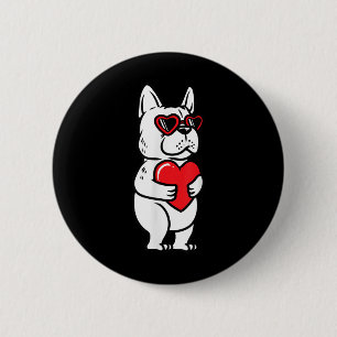 Valentines Day French Bulldog Dog Love Frenchie Lo 6 Cm Round Badge