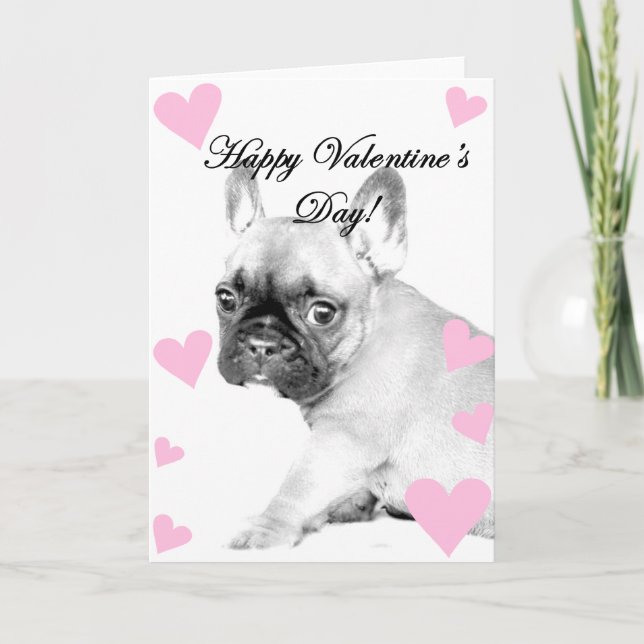 Valentine's Day French Bulldog Holiday Card (Front)