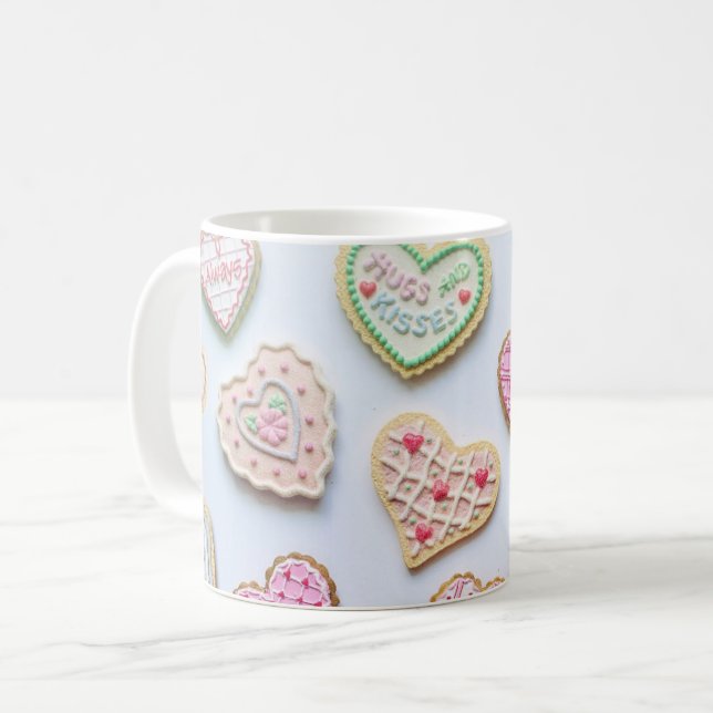 Valentine's Day Friends  Hearts Cookies Coffee Mug (Front Left)