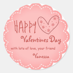 Valentines day friendship personalised sticker