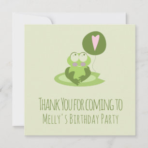 Valentines Day  Frog Birthday Thank You Card