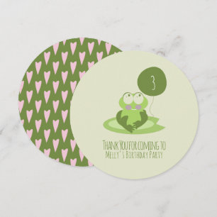 Valentines Day Frog Birthday Thank You Card