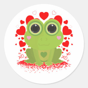 Valentine's Day Frog   Classic Round Sticker