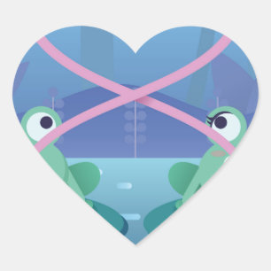 valentines day frog lovers heart sticker