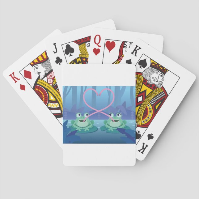 valentines day frog lovers playing cards (Back)