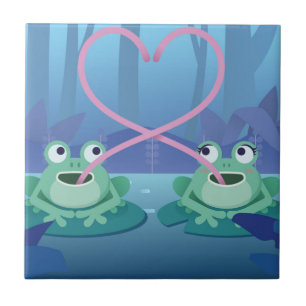 valentines day frog lovers tile