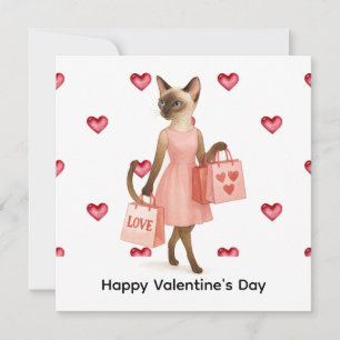 Valentine's Day from Cat Mum holding red heart Holiday Card