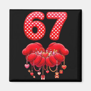 Valentines Day Funny 67 Six Seven Valentine Heart Magnet