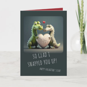 Valentine's Day Funny Alligator Crocodile Couple Card