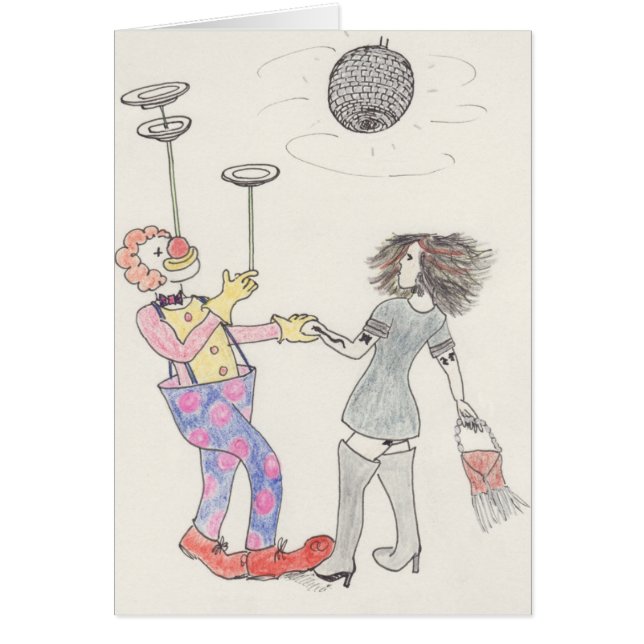 Valentines Day Funny Clown Love Cartoon Art Humour (Front)
