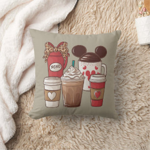 Valentine's Day Funny Latte Coffee Lover  Cushion