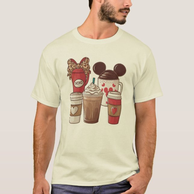 Valentine's Day Funny Latte Coffee Lover  T-Shirt (Front)