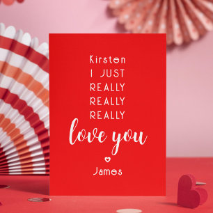 Valentines Day Funny Love You Personalised Name Holiday Card