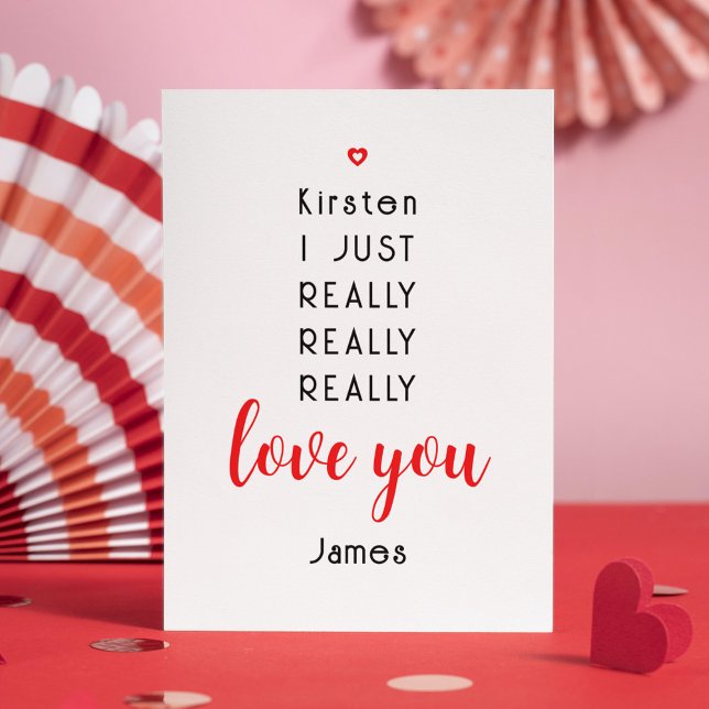 Valentines Day Funny Love You Personalised Name Holiday Card (Creator Uploaded)