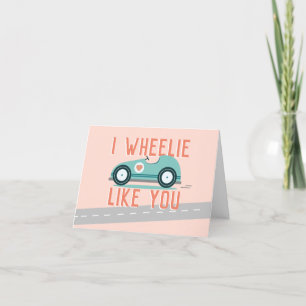 Valentine's Day Funny Race Car Themed Card