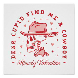 Valentines day funny single country girl aesthetic poster