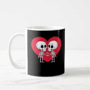 Valentines Day Funny Skeleton Hand Heart Coffee Mug
