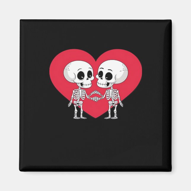 Valentines Day Funny Skeleton Hand Heart  Magnet (Front)