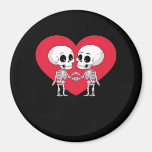 Valentines Day Funny Skeleton Hand Heart Magnet