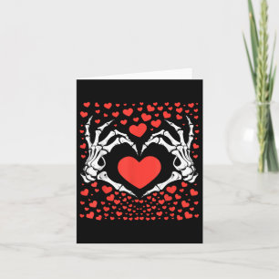 Valentines Day Funny Skeleton Hand Heart Men Boys  Card