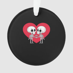 Valentines Day Funny Skeleton Hand Heart  Ornament