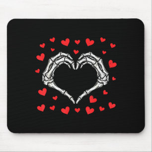 Valentines Day Funny Skeleton Hands Heart Boys Men Mouse Pad