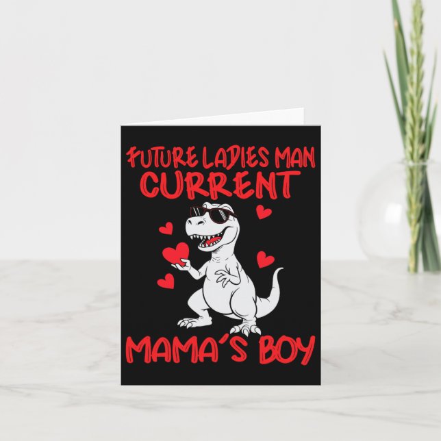 Valentines Day Future Ladies Man Current Mamas Boy Card (Front)