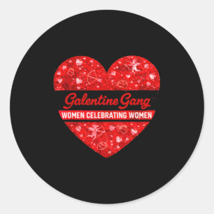 Valentines day galentines gang funny valentine classic round sticker