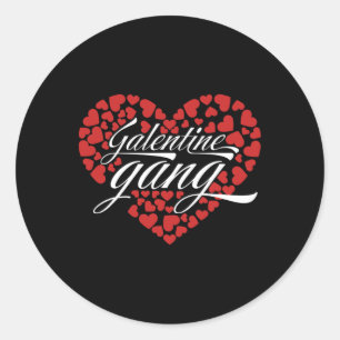 Valentines Day Galentines Gang Funny Valentine Wom Classic Round Sticker