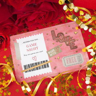 Valentine's Day Game Night Love Couples Coupon