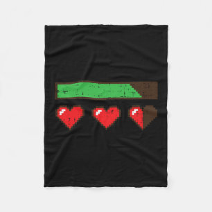 Valentines Day Gamer Hp Pixel Hearts Lives Men Boy Fleece Blanket