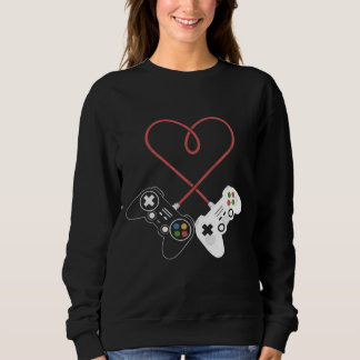 Valentine's Day Gamer's Delight: Heart-Inspired  Sweatshirt