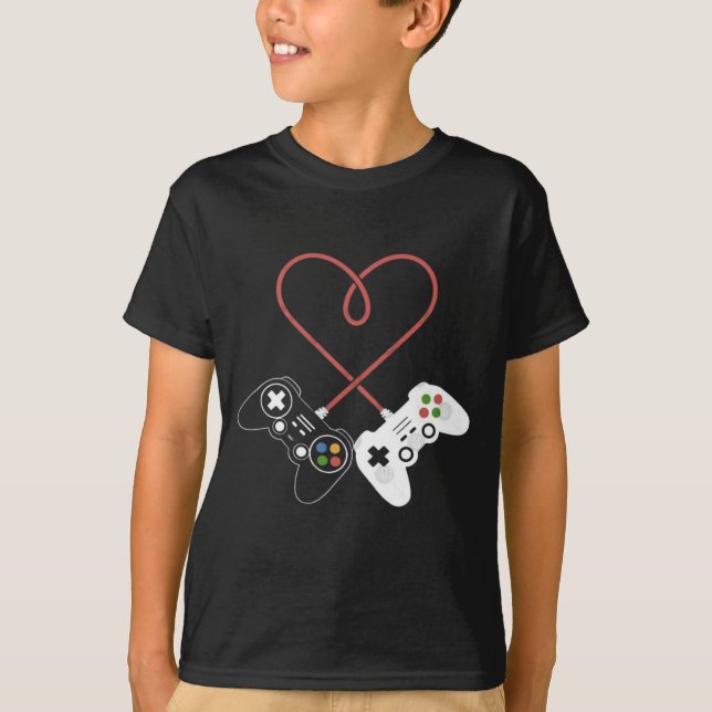 Valentine's Day Gamer's Delight: Heart-Inspired  T-Shirt (Front)