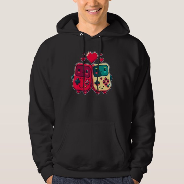 Valentine's Day Gaming Console for Gamer Couples K Hoodie (Front)