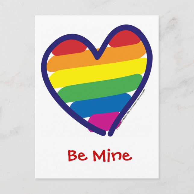 Valentine's Day Gay Pride Holiday Postcard (Front)