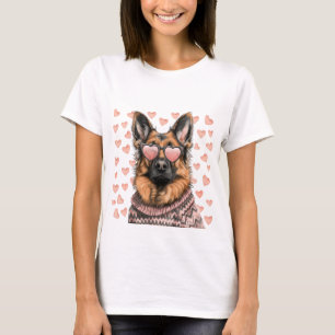 Valentines Day German Shepherd Dog T-Shirt