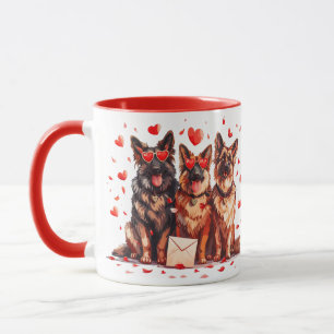 Valentines Day German Shepherd Dogs Mug