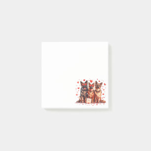 Valentines Day German Shepherd Dogs Post-it Notes