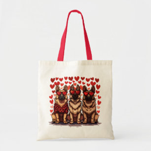 Valentines Day German Shepherd Dogs Tote Bag