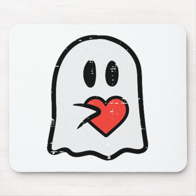 Valentines Day Ghost Heart Pocket Cute My Boo Men  Mouse Pad (Front)