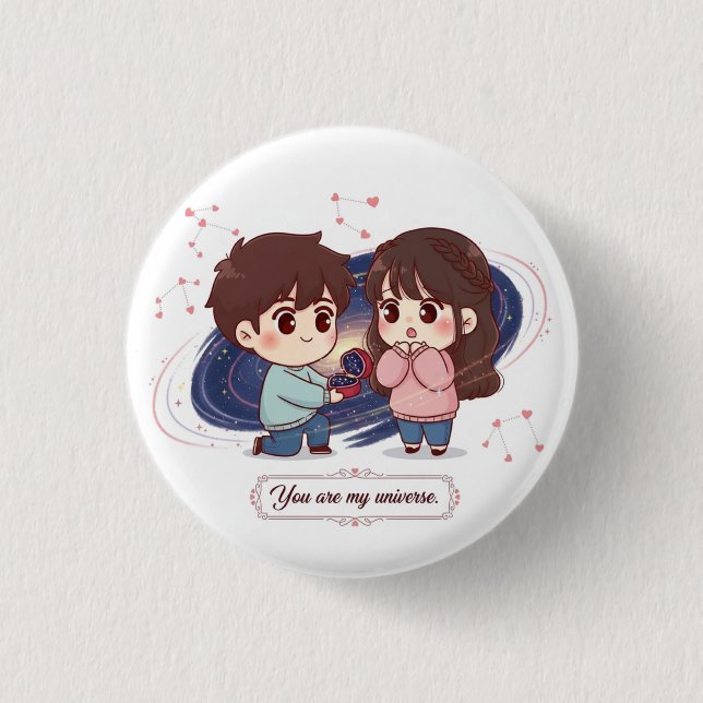 Valentine's Day Gift - Anniversary Cute Pin Button (Front)