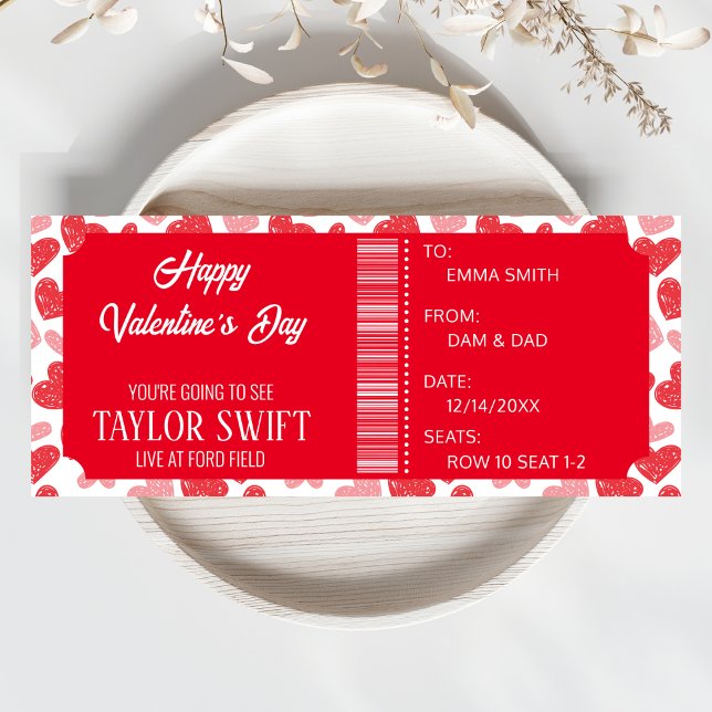 Valentine's Day Gift Certificate Concert Tickets Invitation (Creator Uploaded)